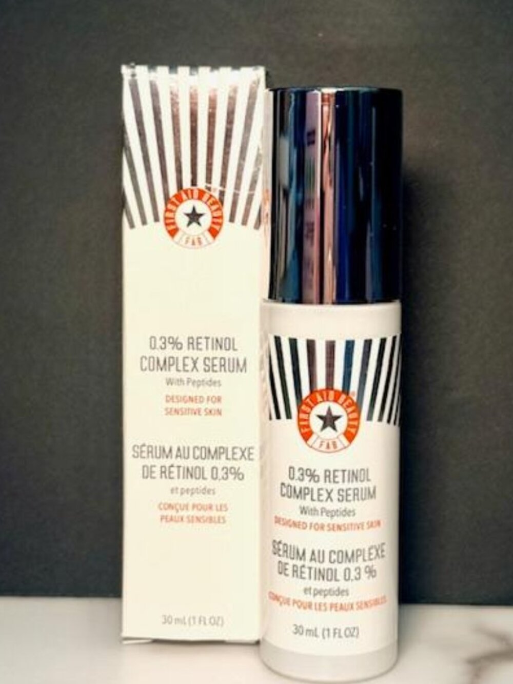 NIB First Aid Beauty 0.3% Retinol Complex Serum with Peptides 1 oz | Sensitive S
